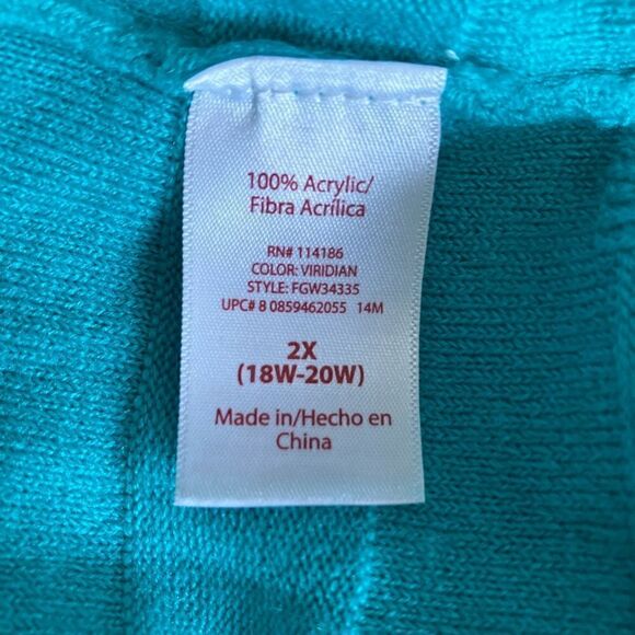 Turquoise Thin Sweater | 2X | Faded Glory - Picture 5 of 7
